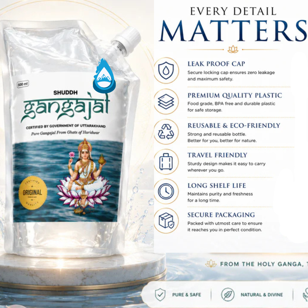 Shuddh Gangajal – Sacred Water from the Holy Ghats of Haridwar 1000 ML (Pack Of 1)