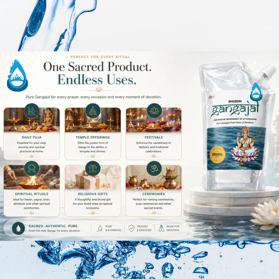 Shuddh Gangajal – Sacred Water from the Holy Ghats of Haridwar 1000 ML (Pack Of 1)