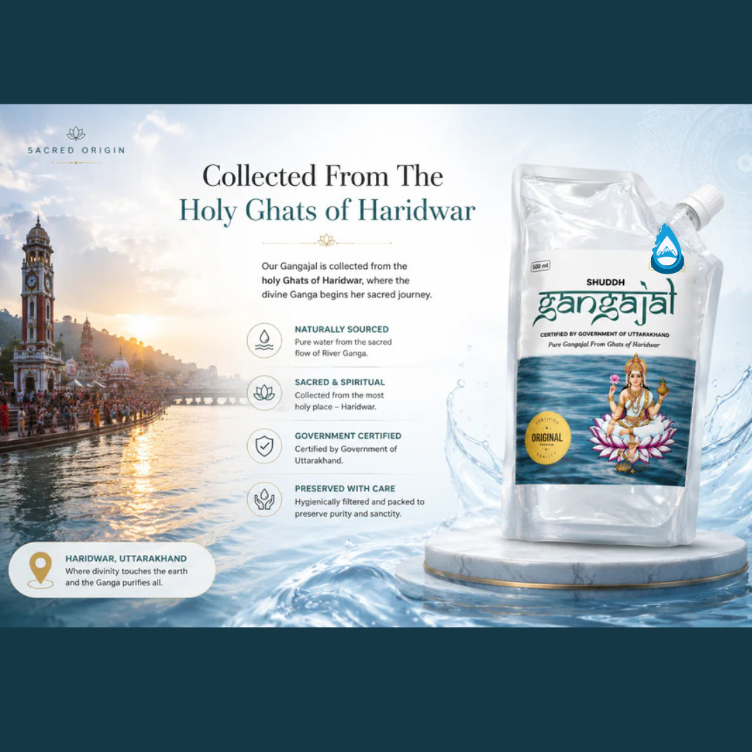 Shuddh Gangajal – Sacred Water from the Holy Ghats of Haridwar 1000 ML (Pack Of 1)
